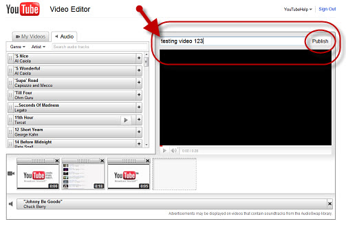 image showing how to publish your video