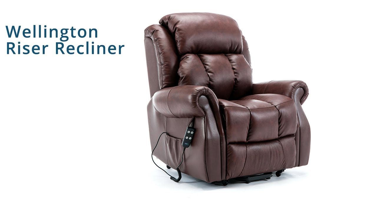 Wellington Riser Recliner Chair Real Leather Dual Motor CareCo
